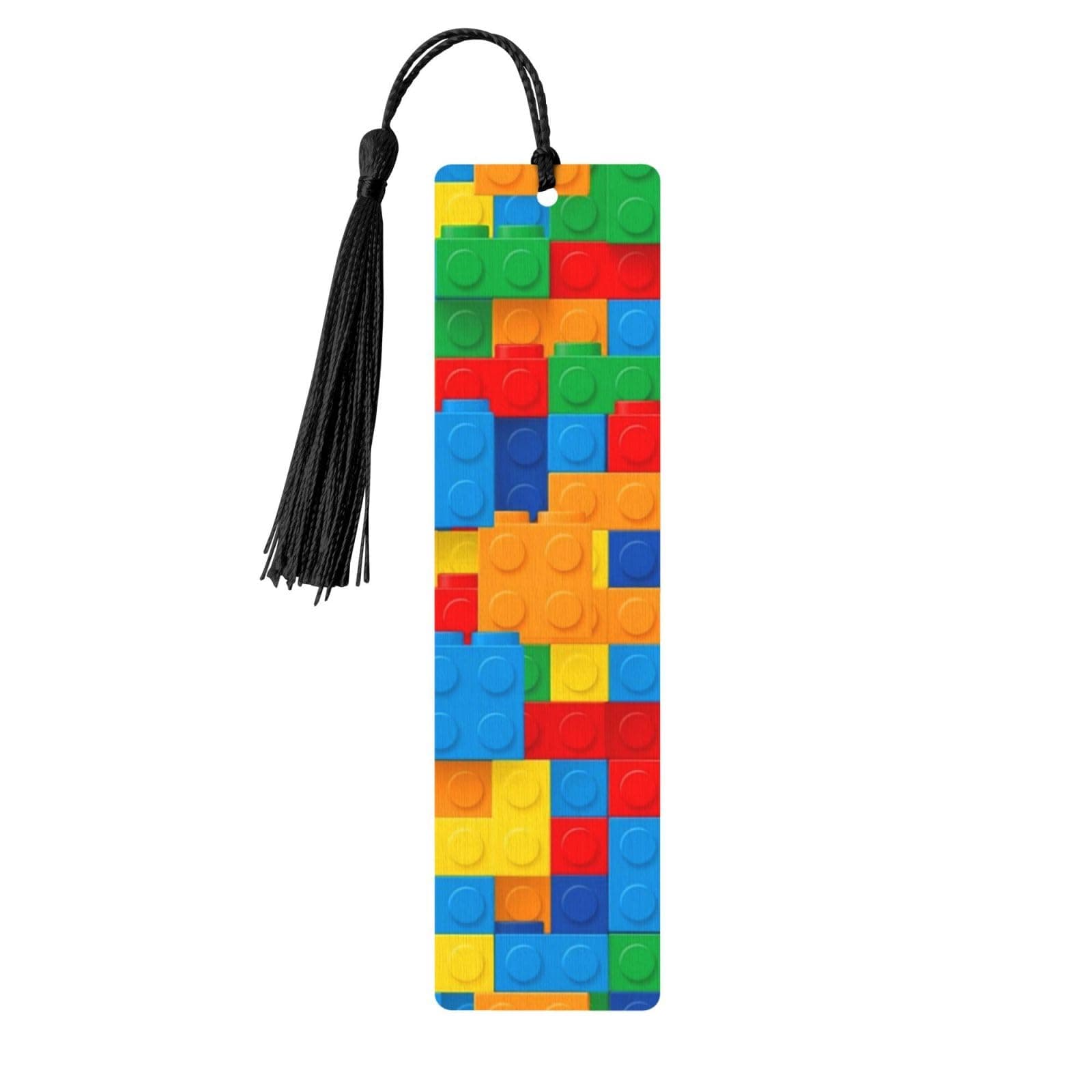 Colorful Building Blocks Bricks Wooden Bookmark for Women, Men, Girls, Boys