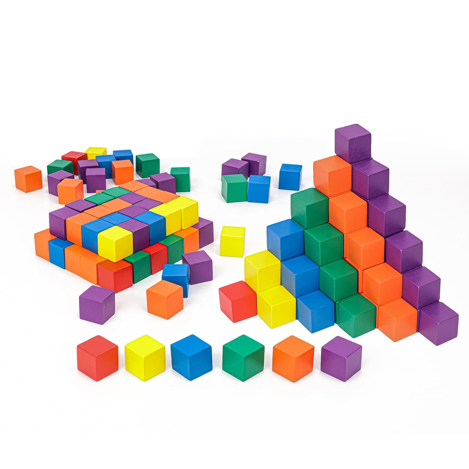 kukmakri 400 Pack Wooden Color Cubes, 0.8 Inch Colorful Square Wood Craft Cube, Wooden Blocks Bulk for Crafting and Building, with 6 Colors
