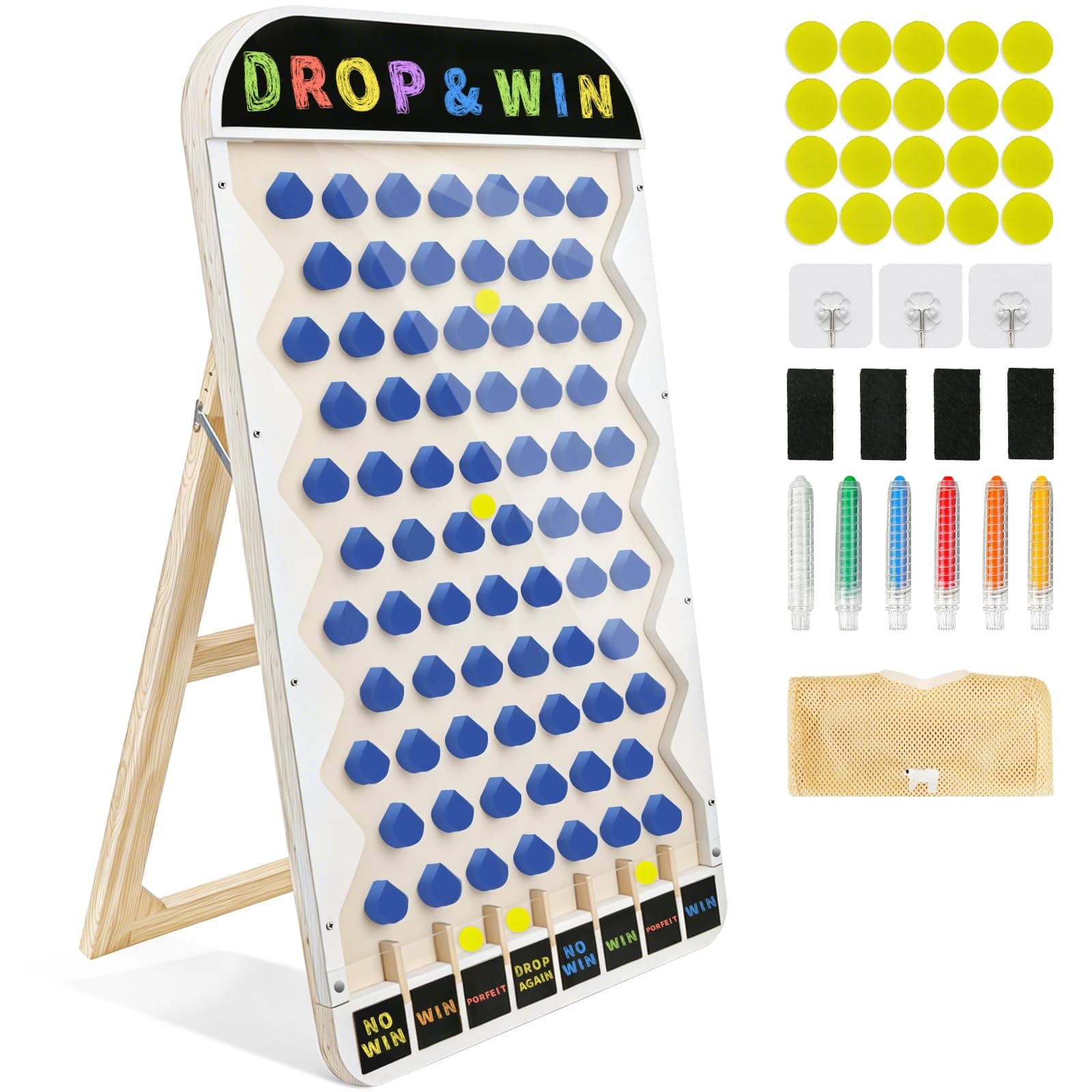 Zhenx Extra Large Prize Drop Board, 41.3" x 23.6" Prize Drop Disc Game Wood, Disc Drop Games for Family Parties, Parties, Trade Show Booth and Carnival Game