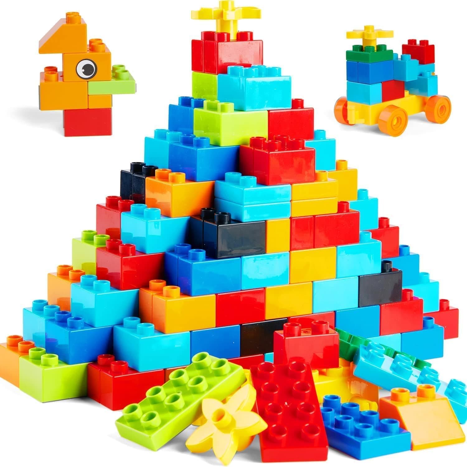 WYSWYG 240 Piece Large Building Blocks for Toddlers 3 and up, Classic Building Bricks Set for Kids of All Ages, Compatible with Duplos and Most Brands