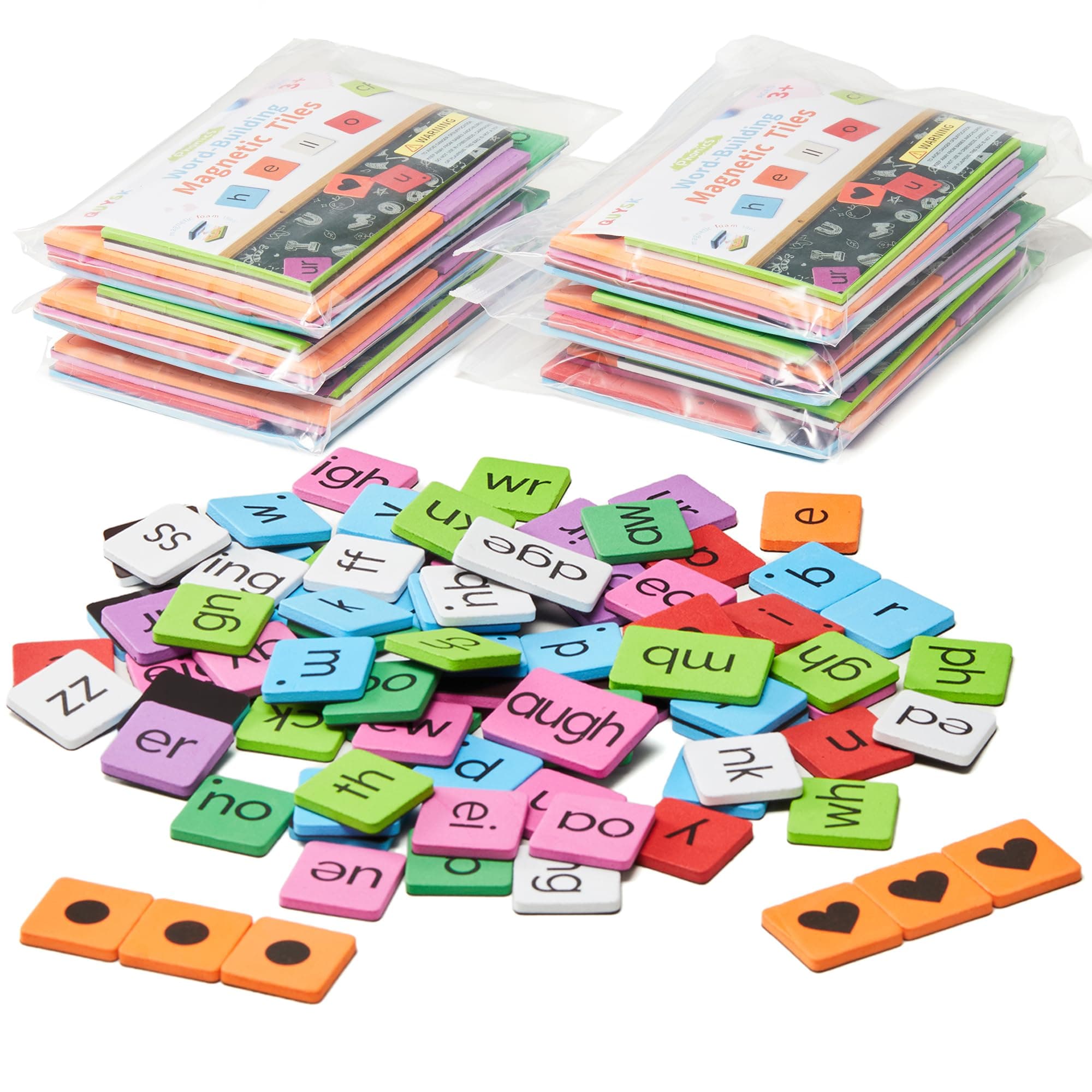 Set of 6 Classroom Magnetic Letter Tiles for Phonics and Spelling, Bulk Letter Tiles Alphabet Magnets Kids STEM Phonics Manipulatives for Students Teachers, Kindergarten to 3rd Grade Preschool