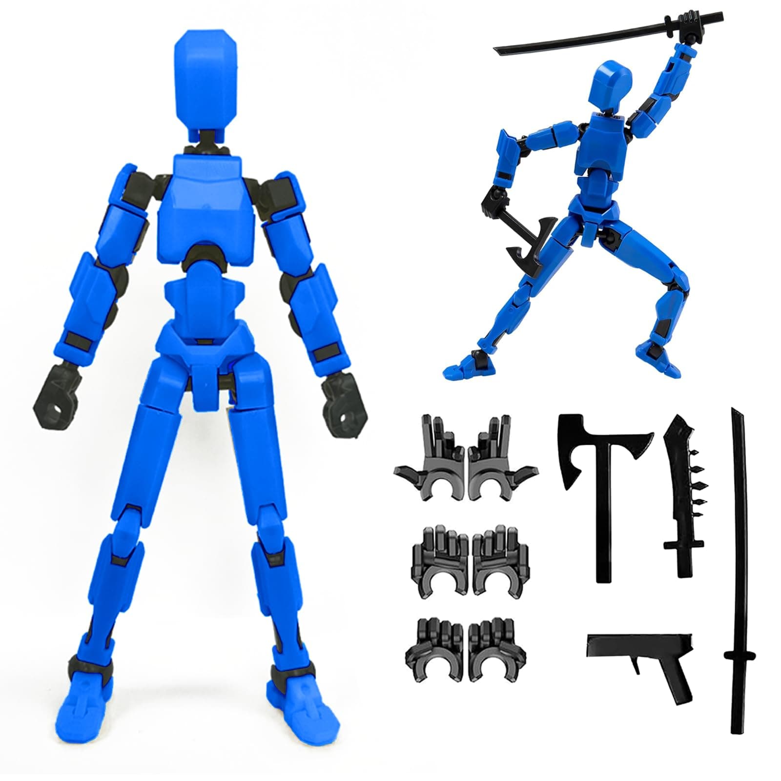 2026 New Assembly Completed-Titan 13 Action Figure,Dummy Robot 13 Action Figures Set,3D Printed Multi-Jointed Action Figures,Nova 13 Action Figure for Collectors Desktop Decorations (Blue)
