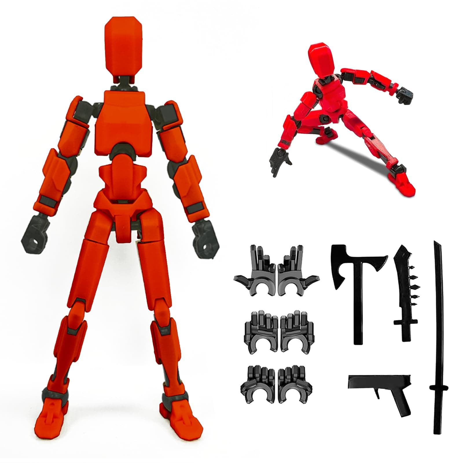 2026 New Assembly Completed-Titan 13 Action Figure,Dummy Robot 13 Action Figures Set,3D Printed Multi-Jointed Action Figures,Nova 13 Action Figure for Collectors Desktop Decorations (Red)