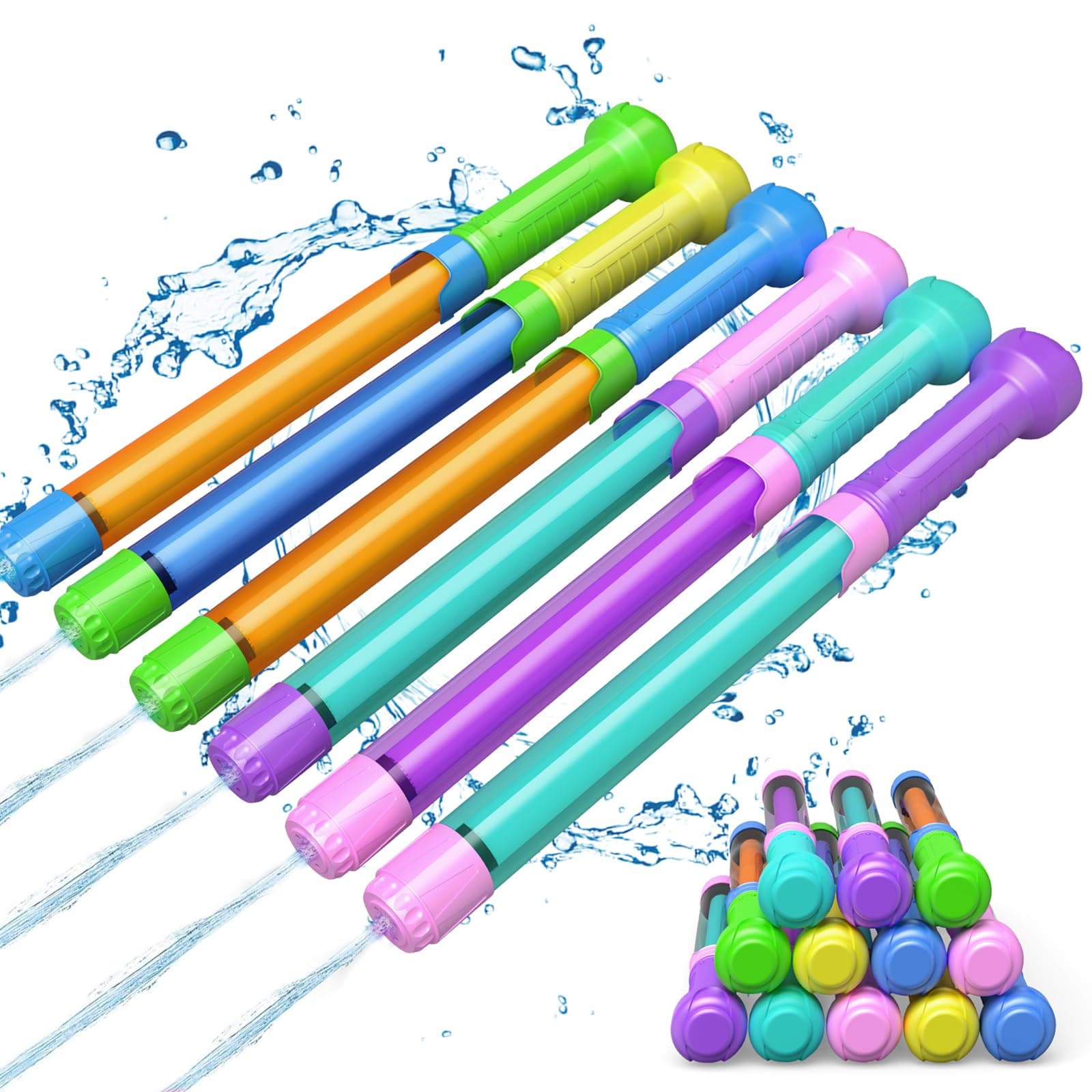 12 Pack Water Gun Soaker Blaster - Bulk Squirt Guns Kids Adults Pool Toys