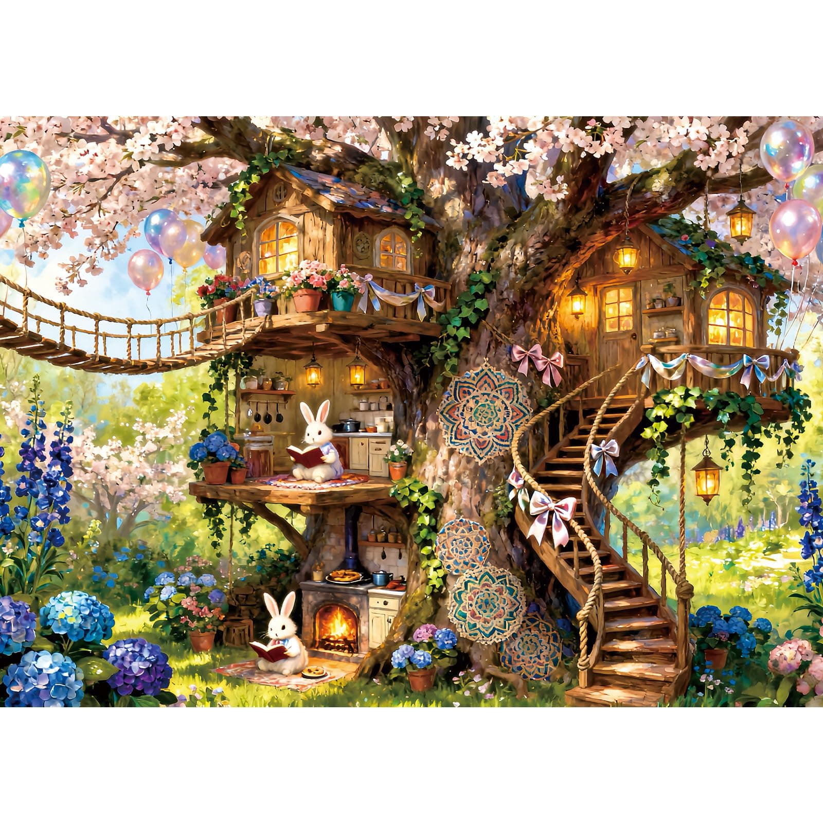 TangComplete - Enchanted Treehouse Puzzles for Adults 500 Piece, Jigsaw Puzzles for Adults, Adult Challenging Game Toys, Impossible Puzzle, Family Decoration, Educational Puzzle